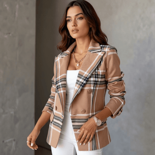 Damen Blazer Elegant Klassisch - Cecile LavelleKhaki