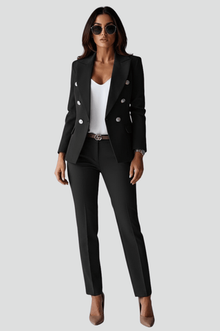 Damen Blazer Hosen Set - Cecile LavelleSchwarz