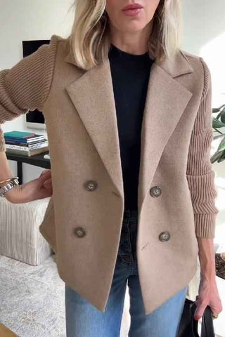 Damen Blazer Strickärmel Elegant - Cecile LavelleKhaki