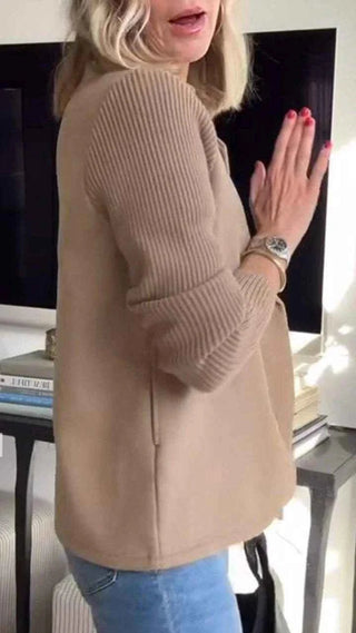 Damen Blazer Strickärmel Elegant - Cecile LavelleKhaki