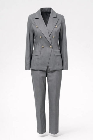 Damen Hosenanzug Elegant Business Zweiteiler - Cecile LavelleGrau