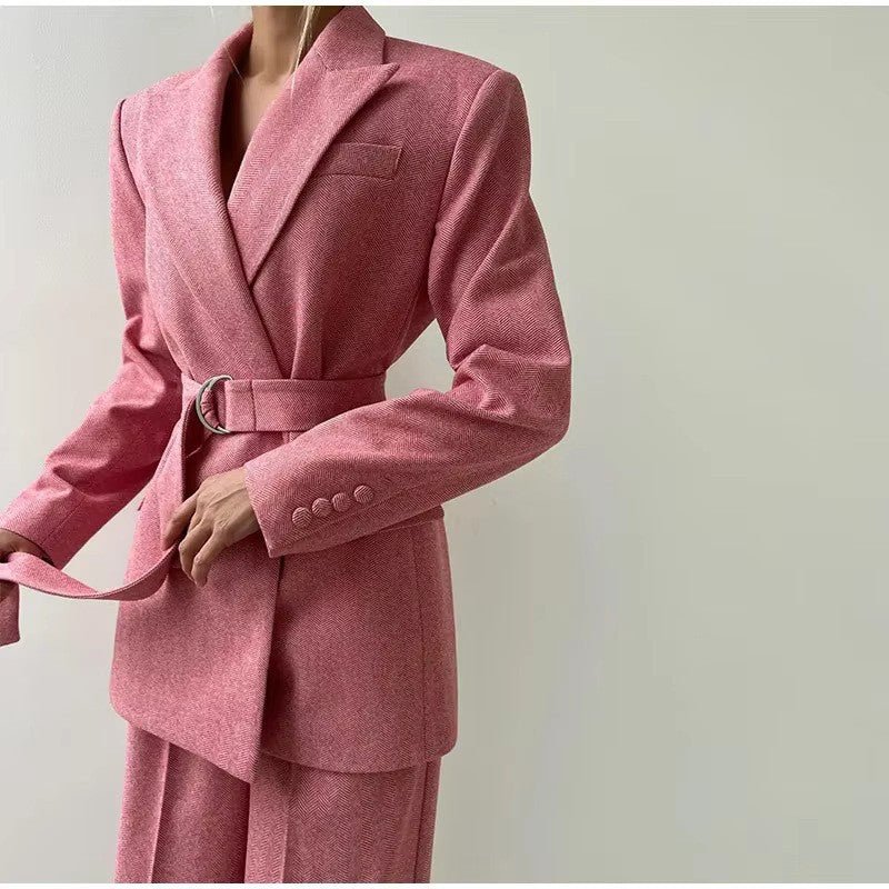 Women's pantsuit set with corset and blazer
