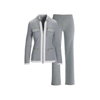 Damen Jogginganzug Set mit Reißverschlussjacke - Cecile LavelleGrau