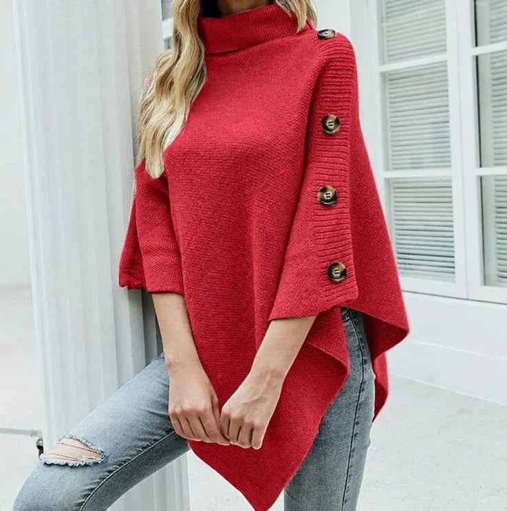 Women's Button Poncho Autumn