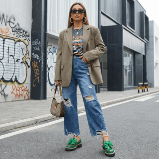 Damen Loafer Schleife Plateau - Cecile LavelleGrün