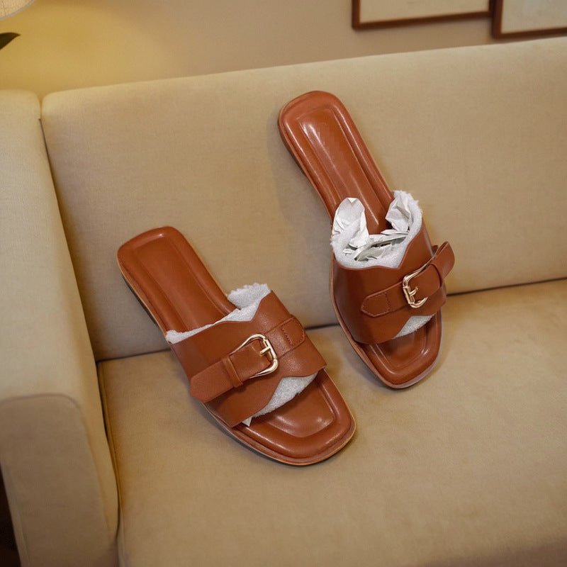 Women's Slide Sandals Buckle