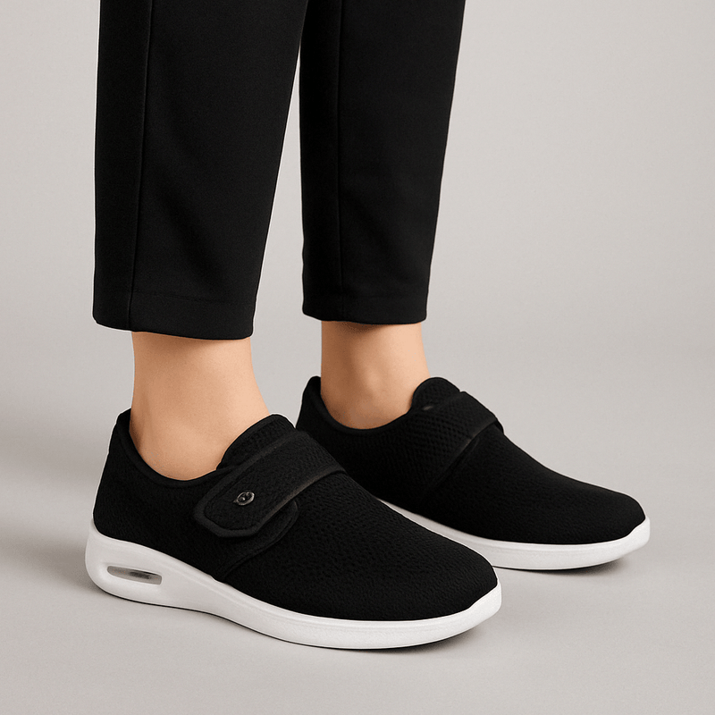 Women's sneakers with comfort sole and Velcro fastener