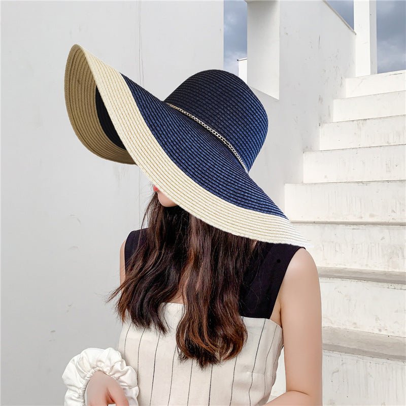 Women's sun hat with wide brim, elegant
