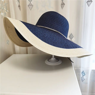 Damen Sonnenhut mit breiter Krempe Elegant - Cecile LavelleMarineblau