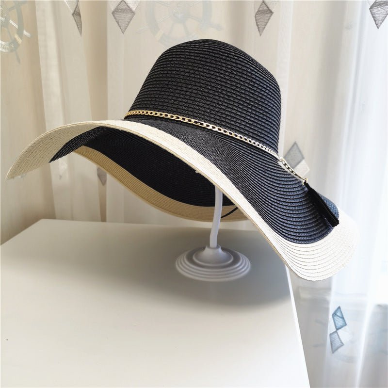 Women's sun hat with wide brim, elegant