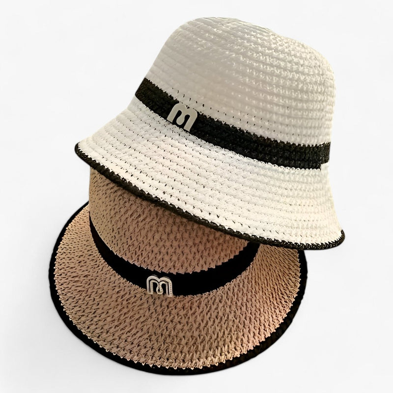 Women's sun hat with short brim and band