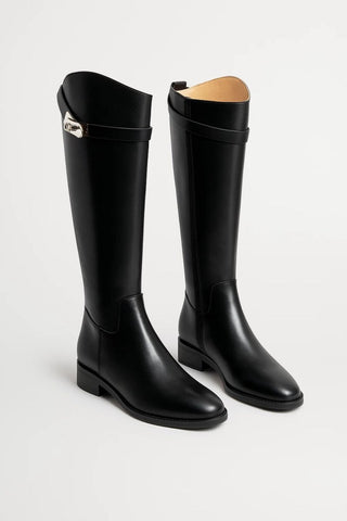 Damen Stiefel Kniehoch Elegant mit Schmaler Silhouette - Cecile LavelleSchwarz