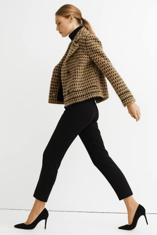 Damen Strick Jacke Hahnentritt - Cecile LavelleWeiß