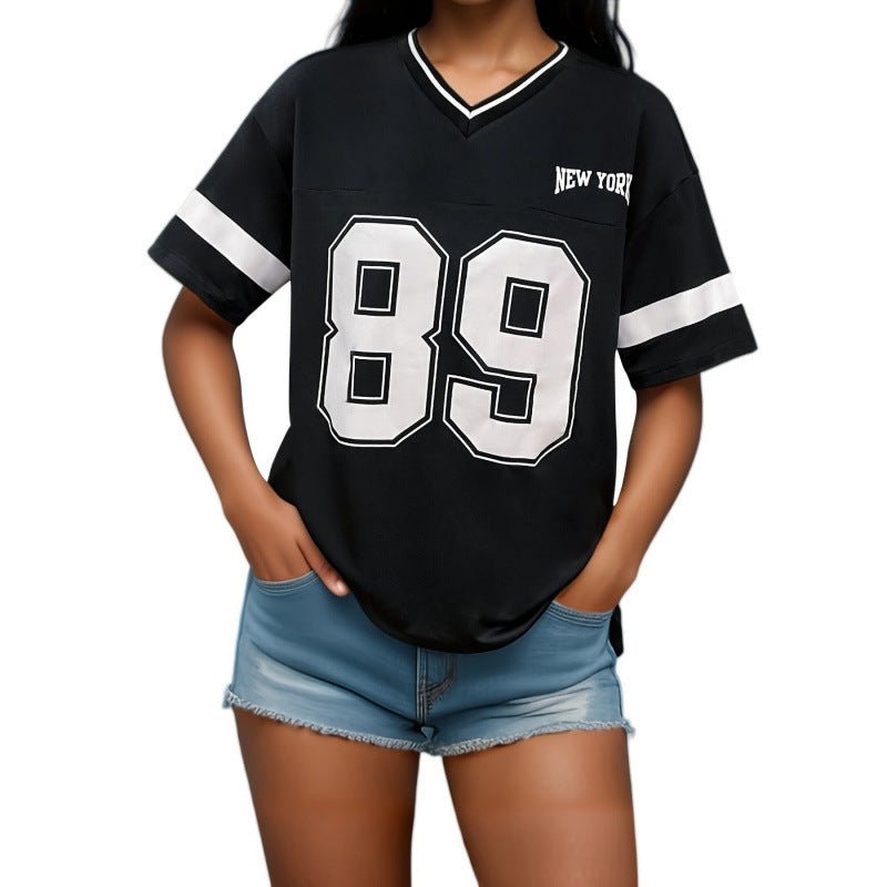 Women's V-Neck T-Shirt with Print