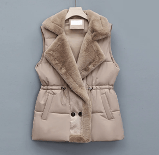 Damen Winter Weste Plüsch - Cecile LavelleKhaki