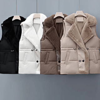 Damen Winter Weste Plüsch - Cecile LavelleKhaki