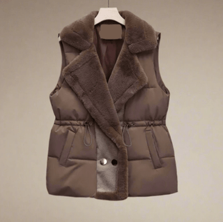 Damen Winter Weste Plüsch - Cecile LavelleKhaki