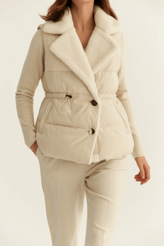 Damen Winter Weste Plüsch - Cecile LavelleKhaki