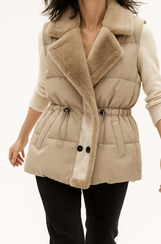 Damen Winter Weste Plüsch - Cecile LavelleKhaki