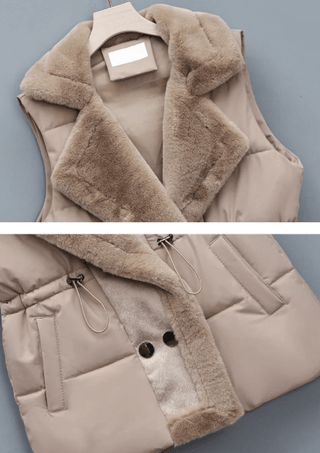 Damen Winter Weste Plüsch - Cecile LavelleKhaki