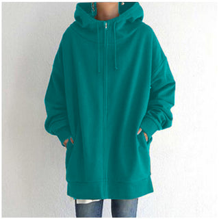 Damenjacke Oversized mit Reißverschluss in Aqua