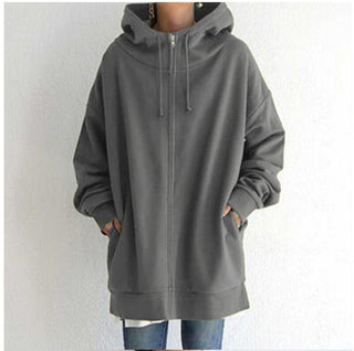 Damenjacke Oversized mit Reißverschluss in Grau