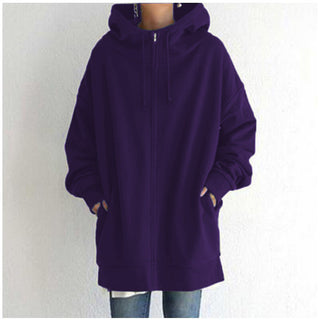 Damenjacke Oversized mit Reißverschluss in Lila