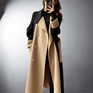 Damenmantel Gerade Marron/Noir