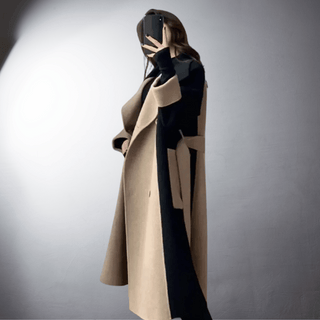Damenmantel Gerade Marron/Noir