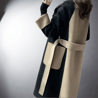 Damenmantel Gerade Marron/Noir