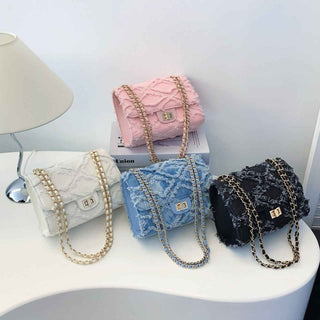 Denim Schultertas - Cecile LavelleWeiß