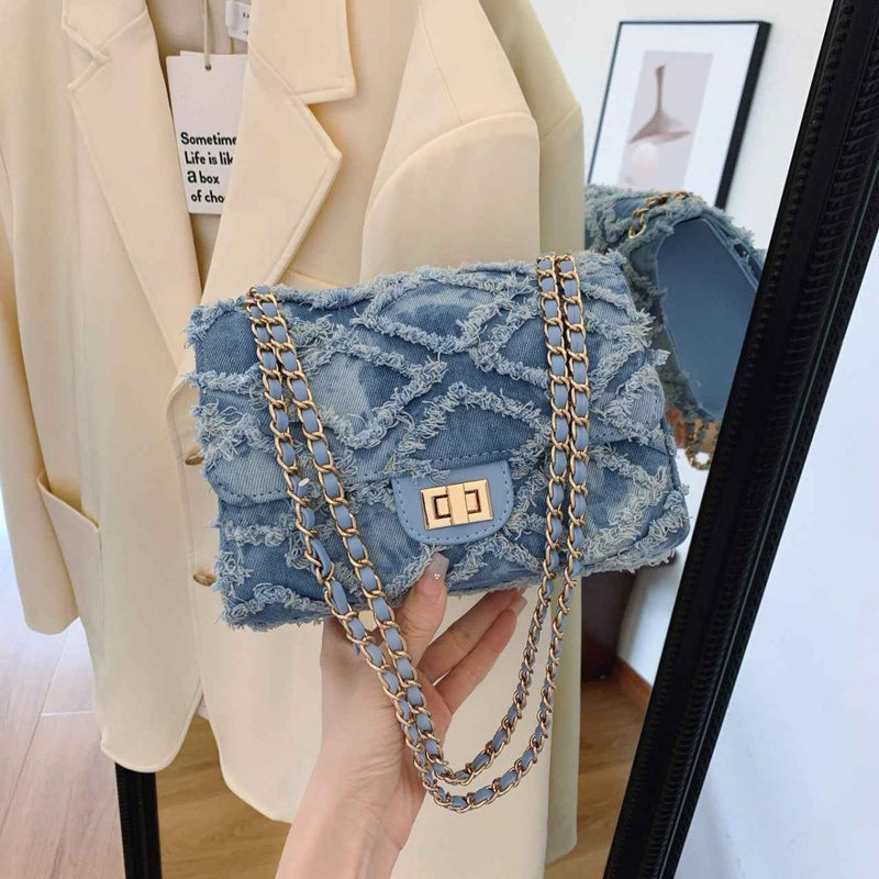 Denim shoulder bag