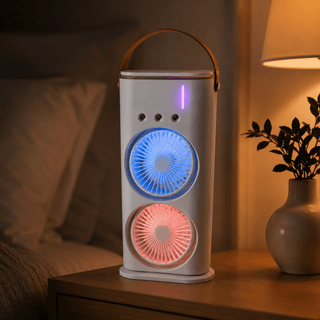 Doppelkopf Luftkühler mit Sprühnebel und USB - Cecile LavelleWeiß