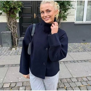 Doppelreihiger Kurzmantel Damen - Cecile LavelleDunkelblau