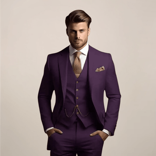 Dreiteiliger Slim Fit Anzug Für Formelle Anlässe - Cecile LavelleLila