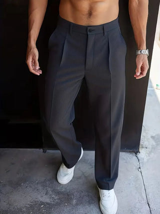 Elegante Herren Pantalon mit Geradem Bein - Cecile LavelleGrau