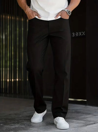 Elegante Herren Pantalon mit Geradem Bein - Cecile LavelleSchwarz