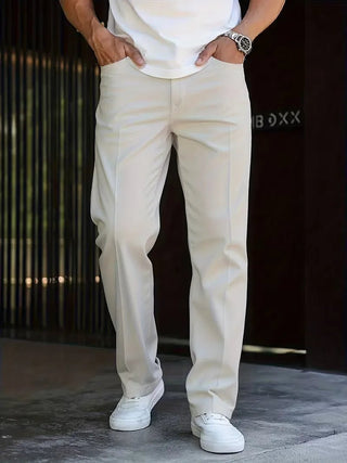 Elegante Herren Pantalon mit Geradem Bein - Cecile LavelleHellgrau