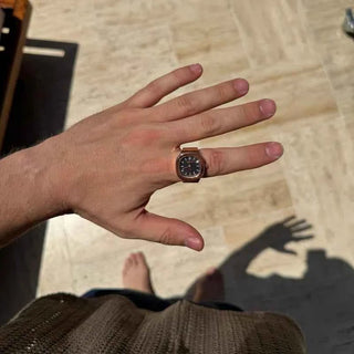 Elegante Touch Ringuhr - Cecile LavelleRosa - Schwarz