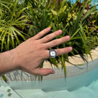 Elegante Touch Ringuhr - Cecile LavelleSilber - Weiß