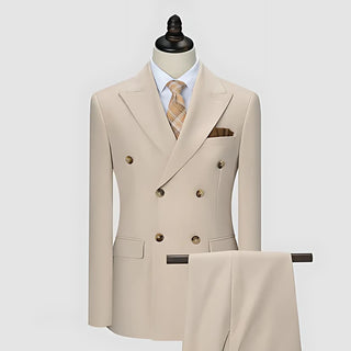 Eleganter Doppelreihiger Anzug Für Hochzeit Und Gala - Cecile LavelleBeige