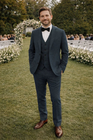 Eleganter Dreiteiliger Anzug Für Hochzeit Und Gala - Cecile LavelleMarineblau