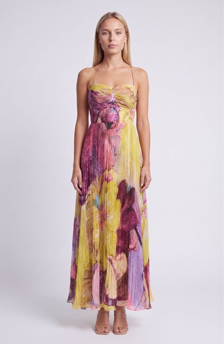 Elegant Floral Summer Maxi Dress Sleeveless