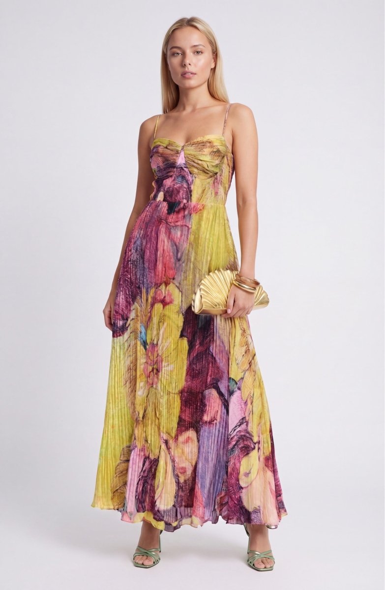 Elegant Floral Summer Maxi Dress Sleeveless