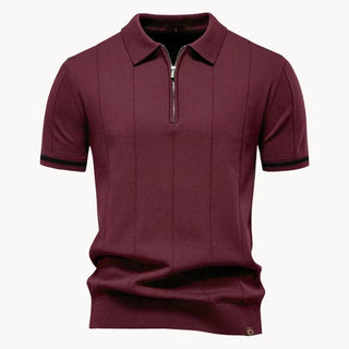 Elegantes Herren Polo mit Reißverschluss - Cecile LavelleRot