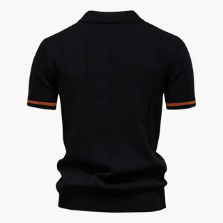 Elegantes Herren Polo mit Reißverschluss - Cecile LavelleSchwarz