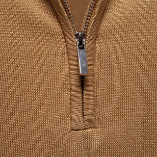 Elegantes Herren Polo mit Reißverschluss - Cecile LavelleKamel