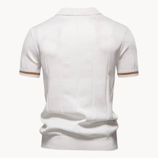 Elegantes Herren Polo mit Reißverschluss - Cecile LavelleWeiß