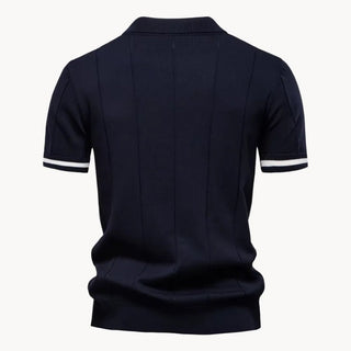 Elegantes Herren Polo mit Reißverschluss - Cecile LavelleMarineblau