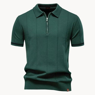 Elegantes Herren Polo mit Reißverschluss - Cecile LavelleGrün